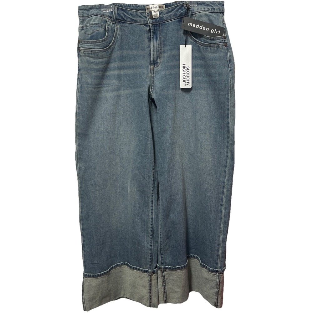 NEW Steve Madden - Madden Girl Slouchy High Cuff Jeans Women's SZ 13